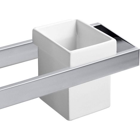 Lineabeta - Bicchiere portaspazzolini Skuara in ceramica bianco