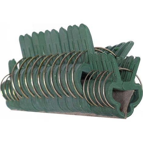 Clip per piante, 10 piccole + 10 grandi, verdi, delicate, per giardinaggio, con leva ad anello, per sostenere e raddrizzare steli e viti. (1/5)