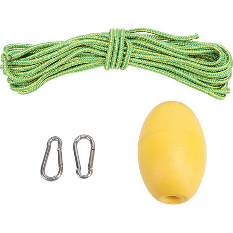 Ortviai Corde de Remorquage Flottante Haute Résistance pour Kayak, Canoë et Bateau Gonflable – Bouée Jaune & Corde Vert-Jaune (1/5)