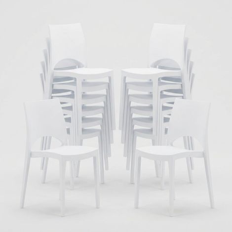 Stock 24 Silla de cocina Paris Grand Soleil de Polipropileno Apilable - Blanco (1/5)