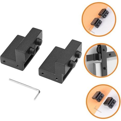 2Pcs Arrêts de Porte de Grange en Alliage de zinc Dispositif de limite d'arrêt de rouleau voie pour glissière coulissante (1/4)