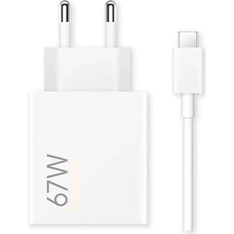 Chargeur rapide Xiaomi 67 W, adaptateur secteur européen HyperCharge de type A, avec câble de données d'un mètre