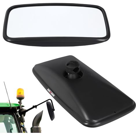 KOTARBAU® Kotarbau® Miroir Retroviseur Exterieur - Retroviseur Tracteur 38x19 cm Retroviseur Tracteur Agricole - Rétroviseur Convexe de Tracteur avec Support Pour Bras Ø 15-24 mm - Pvc - Noir