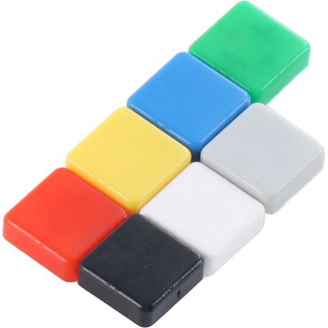 350 boutons-poussoirs industriels momentanés, à commande tactique, carrés et droits, 7 couleurs A14