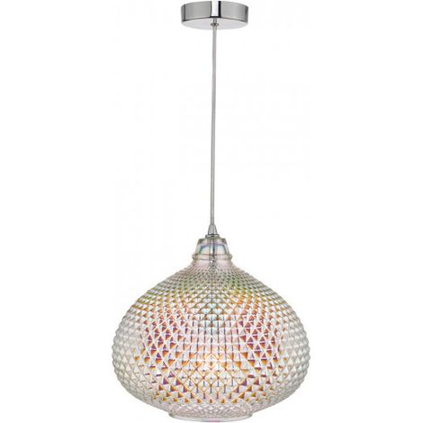 Roisin Suspension design moderne en verre et chrome poli (1/5)