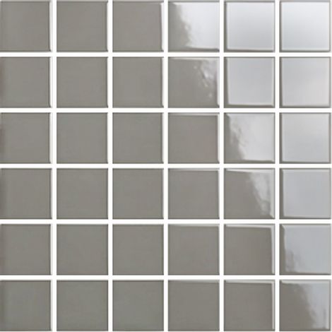 Mosaïque de grès cérame PICCOLO VELVET 5x5cm (finition brillante) -  Fossil grey - -  314 - Fossil grey - boîte de 0.93 m2