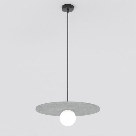 Lampada a sospensione CALMA con paralume in feltro grigio