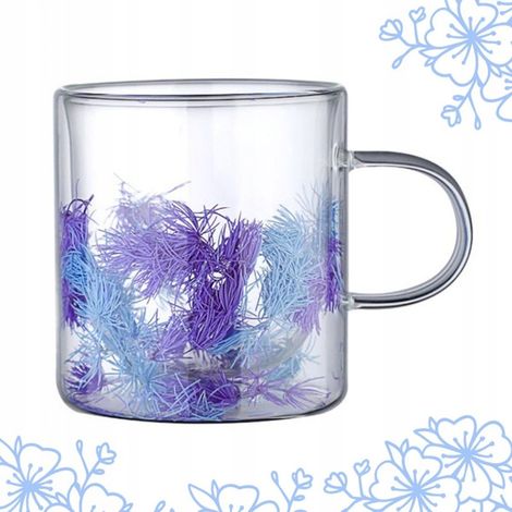 Ecarla Thermoskanne mit doppeltem Boden und Pflanzenmotiv, 250 ml, Violett, SZK134 (1/5)