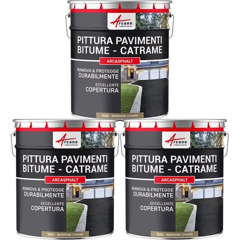 Vernice per asfalto - ARCASPHALT - 3 x 15 kg Marrone Chiaro - ARCANE INDUSTRIES (1/5)