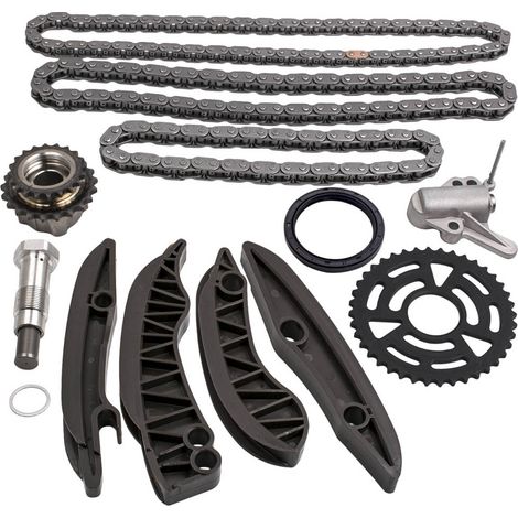Maxpeedingrods – Chaîne de distribution N47 pour BMW 1 2 3 5 X1 X3 E81 E90 E60 E84 Mini – Acier/Aluminium – Simplex 48/70/86 maillons – Kit complet avec tendeurs et rails