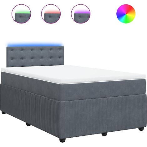 Maison Exclusive - Cama box spring con colchón terciopelo gris os (1/5)