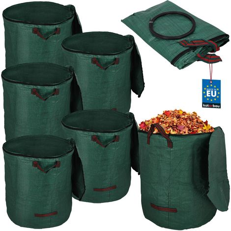 Cesto da giardino KOTARBAU® per foglie ed erba, rotondo, pieghevole, con chiusura a cerniera, 272 L, set da 5