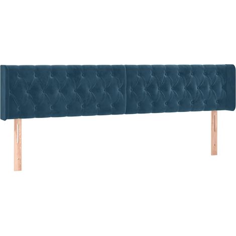 Maison Exclusive - Cabeceros terciopelo azul oscuro 200x7x78/88 c (1/5)