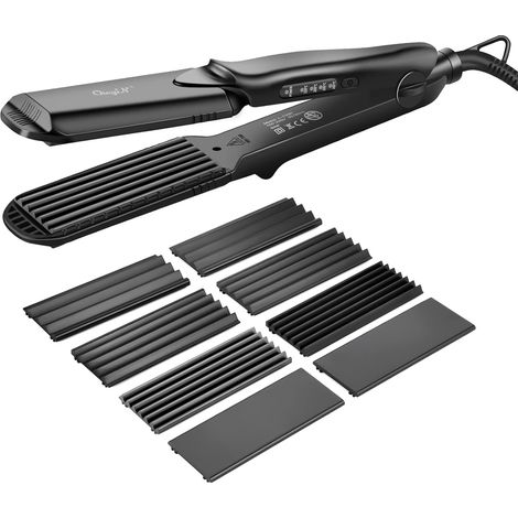 Fer à Lisser Cheveux 4 En 1 - Lisseur Ondulateur Gaufreur - Revêtement Céramique Température Réglable - Pour Usage Domestique Et Voyage - 1 Pièce (1/5)