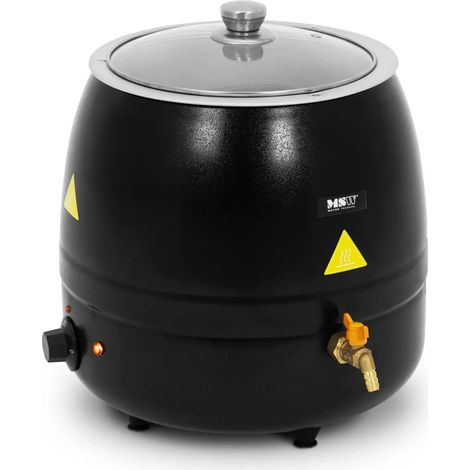 Scaldacera elettrico per candele 10 litri 400 watt lega di alluminio vetro temperato acciaio verniciato a polvere nero 140008667