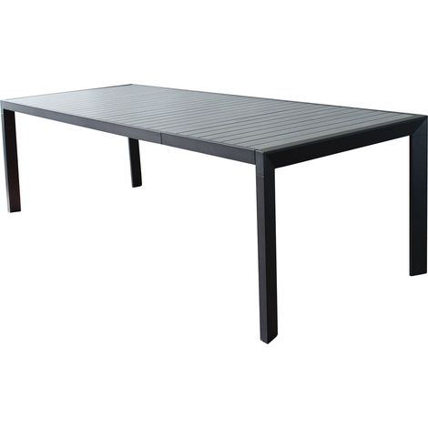 Tavolo in alluminio piano effetto legno "Bahia" allungabile per esterno e giardino 190/250 cm -Bianco (1/5)