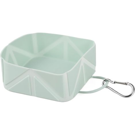 Zusammenklappbarer Silikon-Hundenapf, tragbarer, auslaufsicherer Reisenapf mit Karabinerhaken, Wasser- und Futternapf, ideal für Spaziergänge (1/5)
