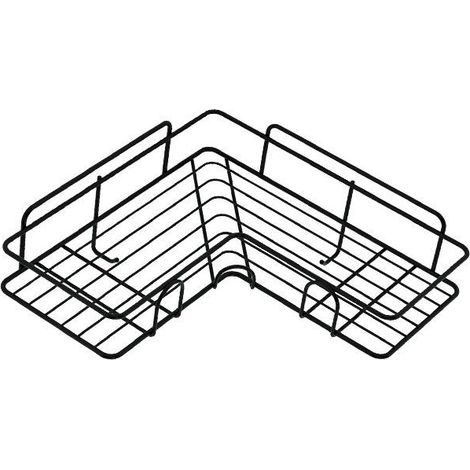 Eckduschablage ohne Bohren, Badezimmerregal, Seifenablage aus Edelstahl für Bad und Küche (Schwarz), einteilig (1/5)