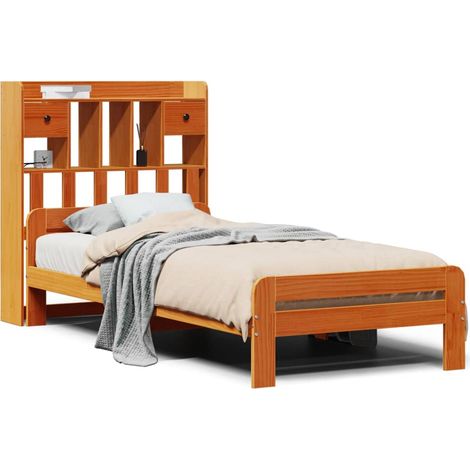 Maison Exclusive - Cama con estantería sin colchón madera maciza (1/5)