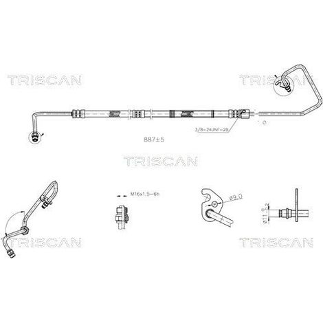 Tuyau hydraulique, direction TRISCAN 8516 16010 FORD 1207813 1215631 1254207