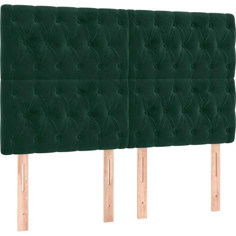 Maison Exclusive - Tête de lit Vert foncé 144 x 7 x 118/128 cm Velours (1/5)