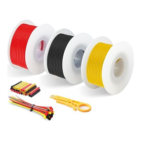 20AWG 0.5mm² Silicone Electrical Wire Kit Tinned Copper Flexible Silicone Wire for RC LED Electronics Model Making (1/5)