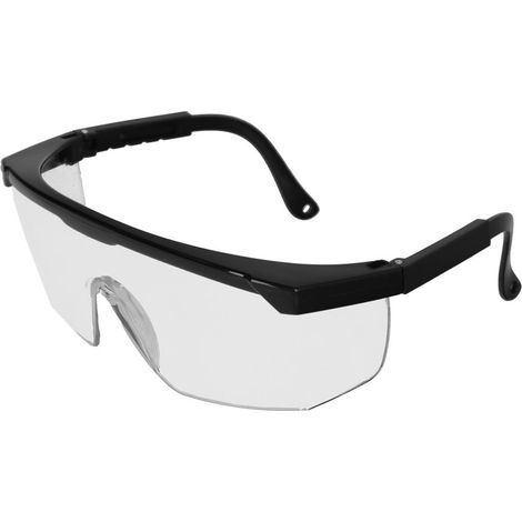 Lunettes de protection avec branches réglables Certification EN166. Lentille de couleur transparente. Lunettes de protection Lun