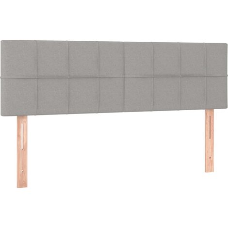 Testiera letto accessorio camera da letto mobili LED 144 x 5 x 78/88 cm tessuto grigio chiaro TDL0201403