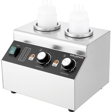 Chauffe-sauce électrique professionnel (2 bouteilles) PREMIUM - GOLDINOX (1/4)