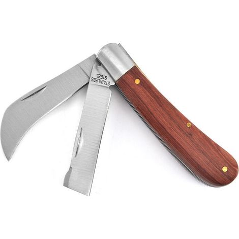 VURAHOME - Couteau de jardin à greffer, couteau de jardin à lame droite incurvée pour l'élagage des pousses (1/4)