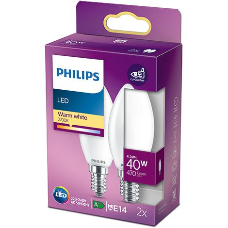 Confezione da 2 led e14 corona 40w frost 470lm (1/2)