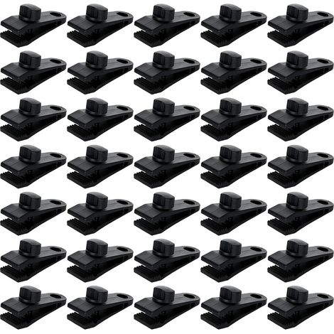 Lot de 30 clips pour bâche de tente, clips de verrouillage pour la fixation d'auvents, de toiles d'ombrage de camping et de bâches de piscine. (1/5)