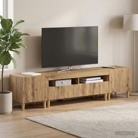 vidaXL Conjunto de 3 Muebles para TV con LED DELFT Roble artisan (1/5)