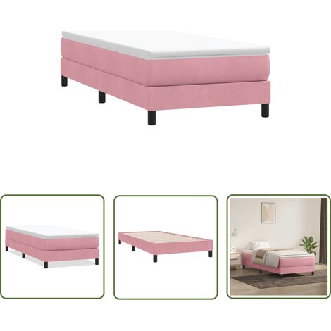 vidaXL Sommier à lattes de lit sans matelas rose 90x210 cm velours (1/5)