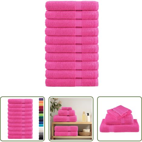 Badetuch - Premium-Handtücher SOLUND 10 Stk. Rosa 100x200 cm 600 g/m² (1/5)