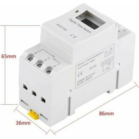 LCD Minuterie Programmateur horaire électrique hebdomadaire Numérique Timer Interrupteur 15A(220V) (1/4)