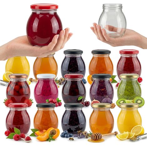 50 tarros de cristal de mayonesa de 245 ml con tapa, mermelada, miel y paté de 245 ml.