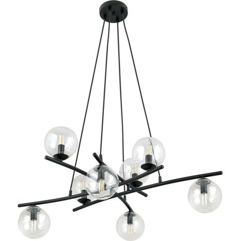 Lampadario a sospensione Emibig ESSA 8xE14 nero vetro (1/5)