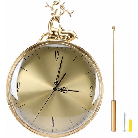 Horloge murale à pendule silencieux de style chinois, décoration moderne pour le salon et la maison (1/5)