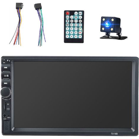 Adatto per autoradio universali 2DIN da 7 pollici con lettore/registratore, touchscreen, stereo MP5, Bluetooth e telecamera 7018B