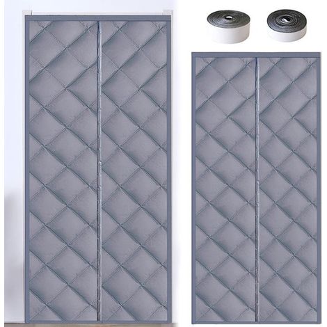 Cortina magnética para puerta - aislamiento térmico - gris - 80 x 190 cm (1/5)