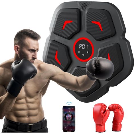 Intelligente, an der Wand montierte Bluetooth-Boxmaschine mit Musikfunktion für das Heimtraining, Dekompressionsboxen mit Boxhandschuhen, Boxtrainingsgerät für Erwachsene und Kinder