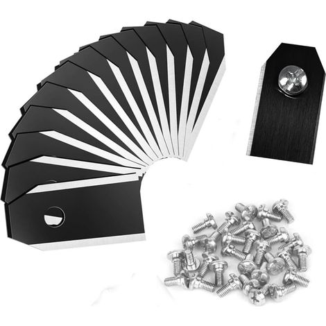 30 x Lame Robot Tondeuse pour Tondeuse à Gazon,lame tondeuse pour gardena,Lames de Couteau en Titane pour Toutes Les Tondeuses Robotiques pour Husqvarn(3g-0.75mm) Avec 30 Vis (30 pièces noires) (1/5)