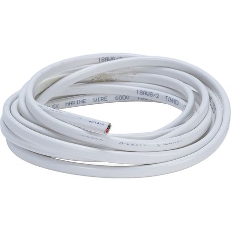 3 Meter langes, wasserdichtes Marinekabel, 18 AWG, 2 isolierte, verdrillte Adern, 600 V, UL-zertifiziert, für Boote, Wohnmobile, Anhänger und Yachten. (1/5)
