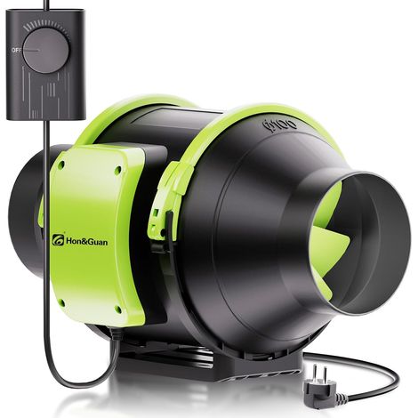 Ventilateur d'Extraction 100 mm avec Régulateur de Vitesse, Ventilateur de Conduit Extracteur d'air Silencieux Avec prise EU pour Impression 3D, Gravure Laser (1/5)