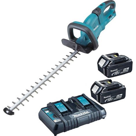 Makita DUH651PT2 Twin LXT 18v / 36v Li Ion Hedge Trimmer 2 x 5.0ah Dual Charger (1/4)