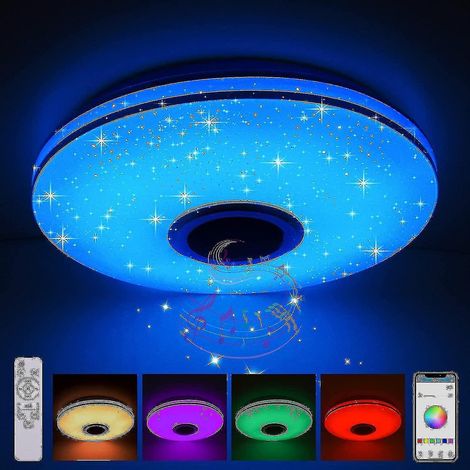Lampe de terrasse LED 36w, variateur d'intensité avec haut-parleur Bluetooth, lampe de terrasse LED avec télécommande ou application-yuyu (1/5)