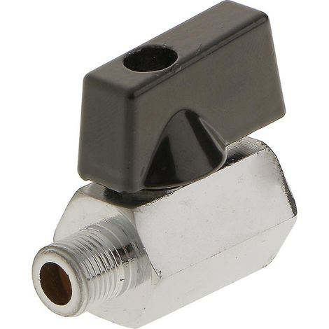 Vanne à bille en laiton à passage intégral, filetage femelle x mâle 1/8 NPT, interrupteur d'arrêt (1/4)