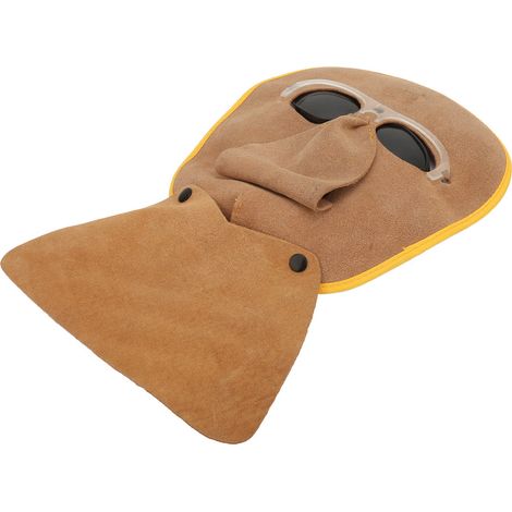 Gant de soudure en cuir de vache brun, masque de protection thermorésistant pour soudage électrique, taille unique, 1 pièce (1/5)