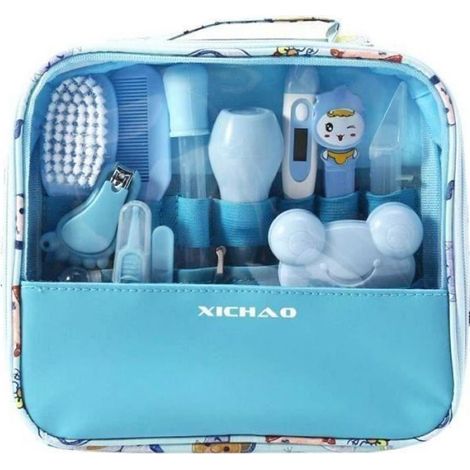 Trousse de Soins Bébé - 13 Pièces avec Sac de Rangement 24x21x4,5 cm - Pour Nouveau-Nés et Enfants à Partir de 1 Mois (1/4)